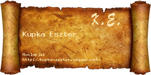 Kupka Eszter névjegykártya